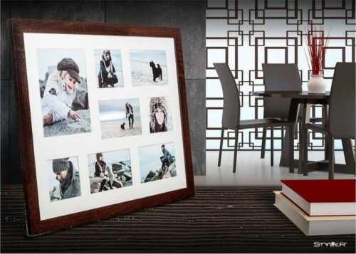 Tmavě hnědý rámeček na 8 fotografií Styler Narvik