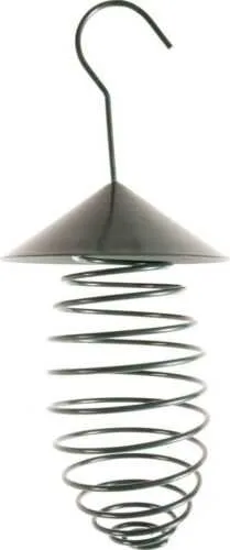 Tmavě zelené kovové krmítko se střechou Esschert Design, ⌀ 10,8 cm