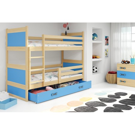 Dětská patrová postel RICO 190x80 cm Borovice Modrá