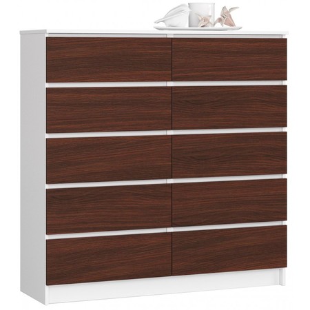 Komoda K120 10SZ bílá/wenge