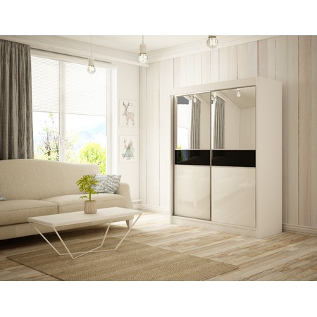 Kvalitní Šatní Skříň Tito 200 cm Čokoláda Černý mat