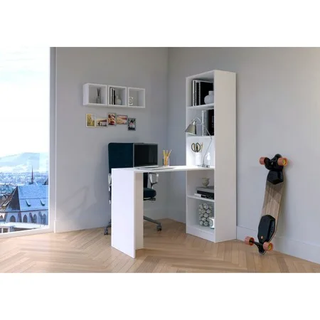 Pracovní stůl s regálem SMART bílá