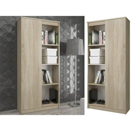 Regál R 80cm 1 dvířka 4  poličky dub sonoma