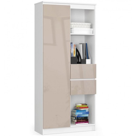 Regál R 80cm CLP R15 bílá/cappuccino lesk