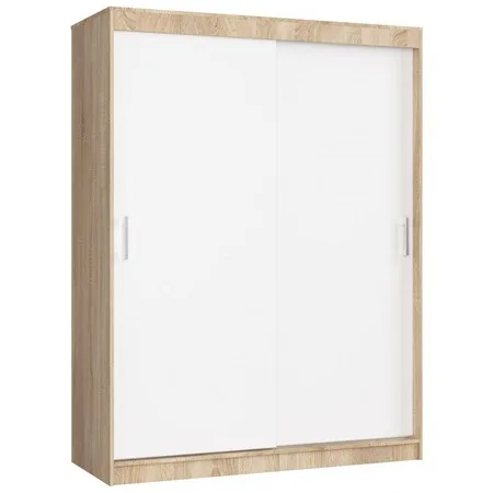 Šatní skříň posuvná 150 cm CLP MONO dub sonoma/bílá