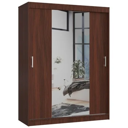 Šatní skříň posuvná 150cm CLP se zrcadlem wenge