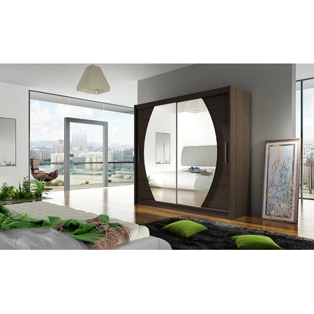 Velká šatní skříň BEGA IV čokoládová šířka 180 cm