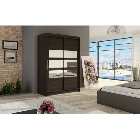 Velká šatní skříň MIAMI V čokoládová šířka 120 cm