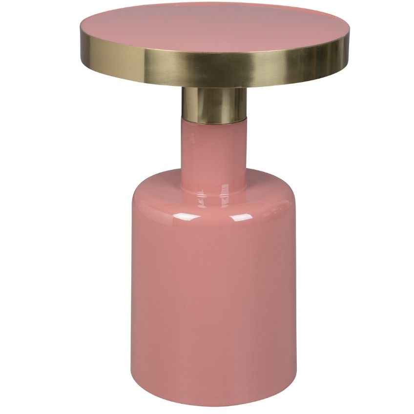 Růžový kovový odkládací stolek ZUIVER GLAM 36 cm Zuiver