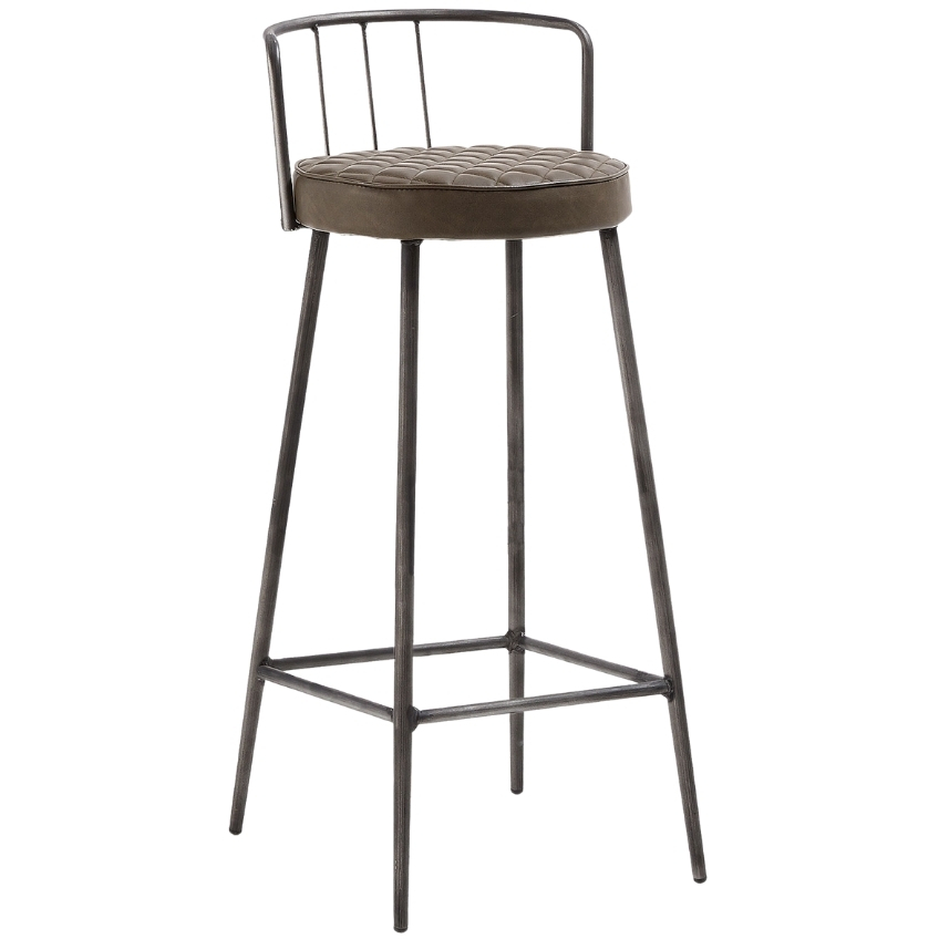 Hnědá koženková barová židle LaForma Tiva 76 cm LaForma