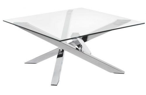 Stříbrný skleněný konferenční stolek LaForma Mikado  90 x 90 cm LaForma