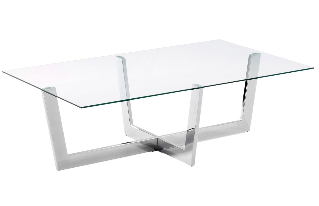 Stříbrný skleněný konferenční stolek LaForma Plum 120 x 70 cm LaForma