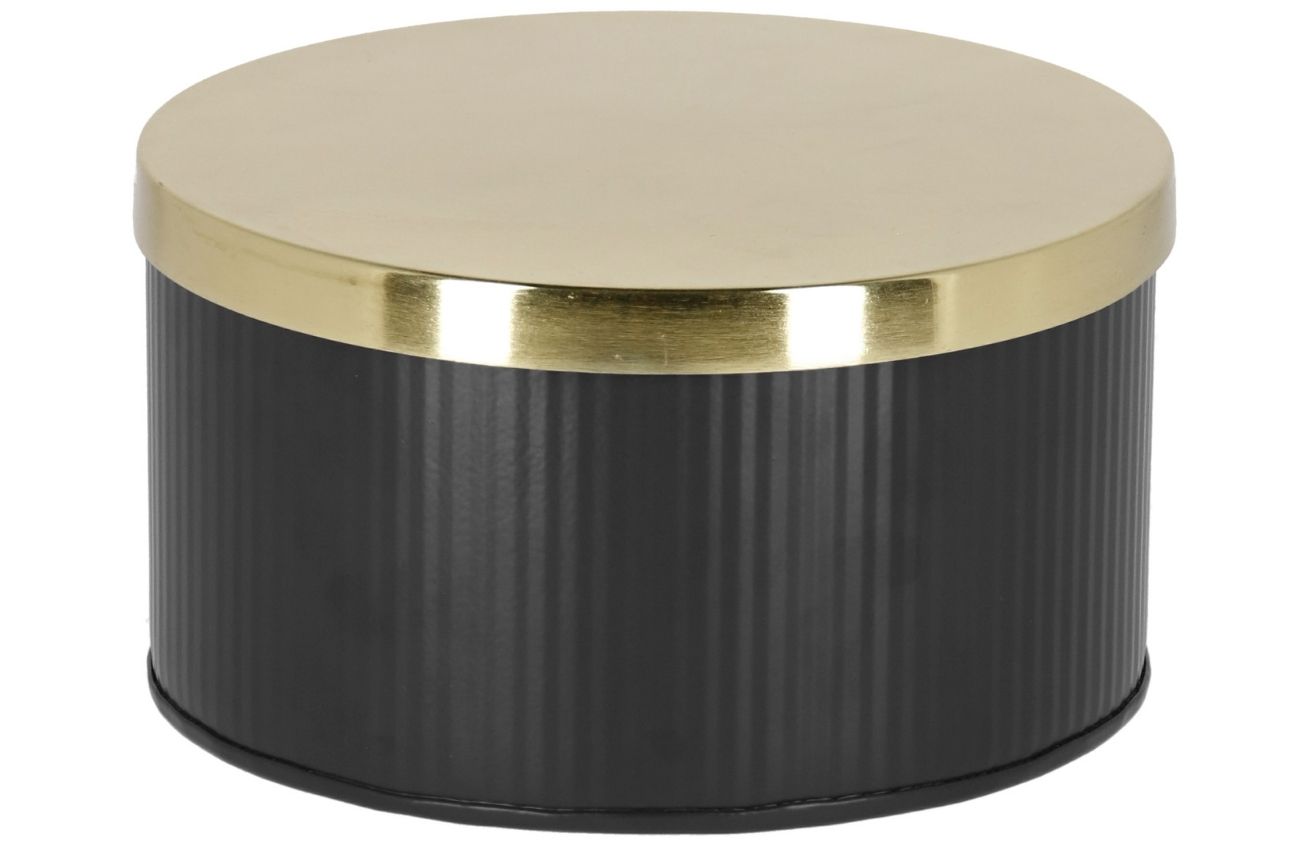 Černo zlatá kovová dóza LaForma Quelia ⌀ 21 cm LaForma