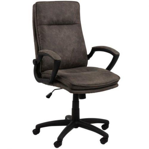 SCANDI Antracitová koženková kancelářská židle Brandy SCANDI