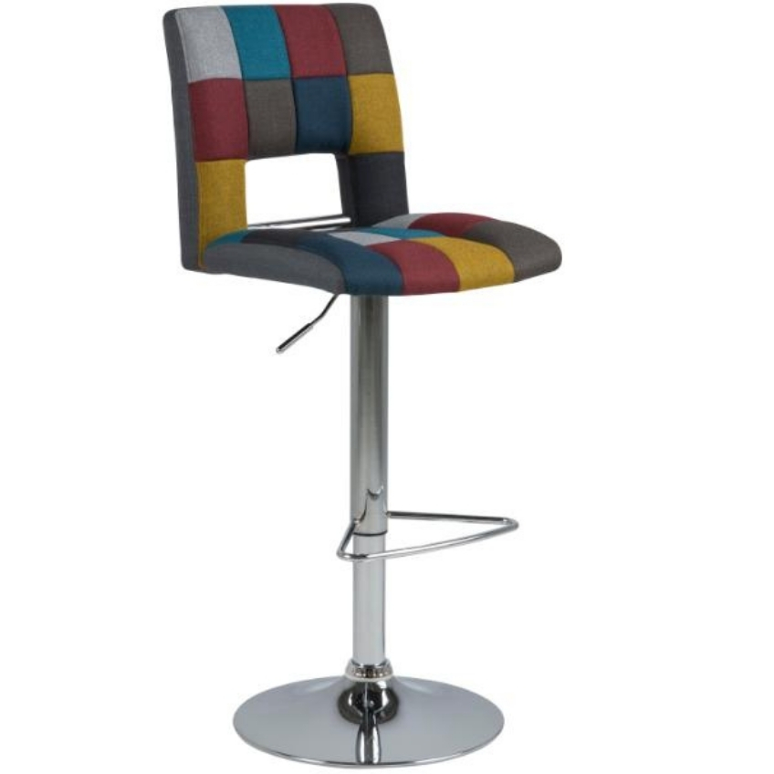 SCANDI Patchwork látková barová židle Richie 62-83 cm SCANDI