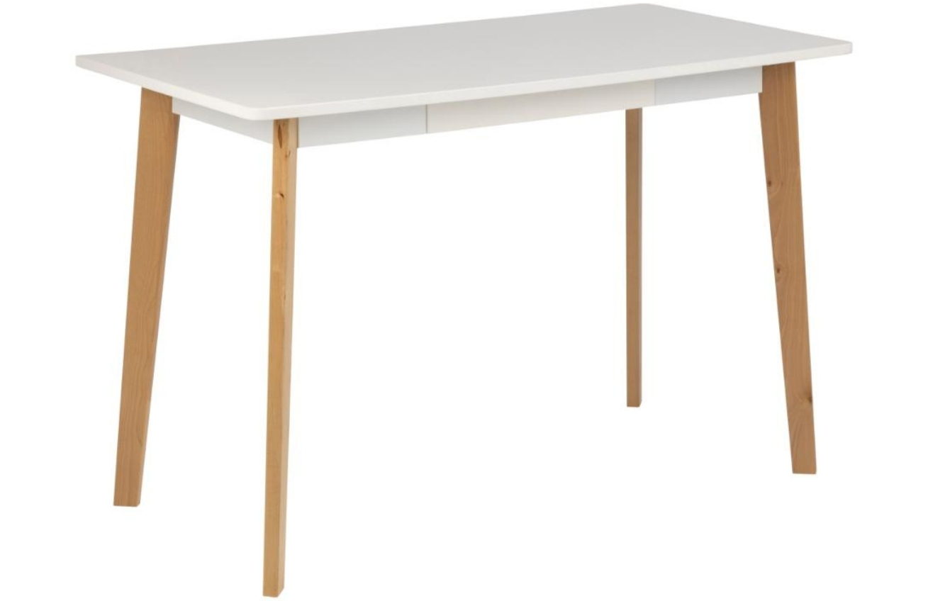 SCANDI Bílý dřevěný pracovní stůl Corby 117 x 58 cm SCANDI