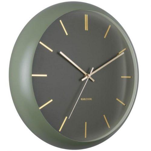 Time for home Zeleno-zlaté nástěnné hodiny Belene Ø 40 cm Time for home