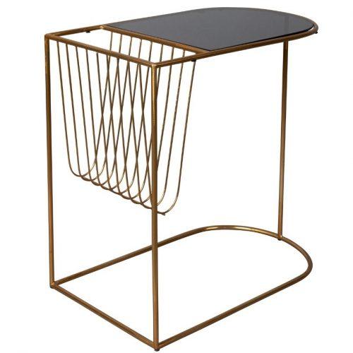 Zlatý kovový odkládací stolek DUTCHBONE Eileen 51 x 31