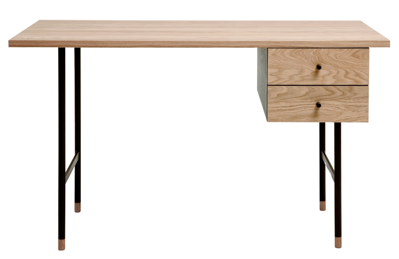 Dubový pracovní stůl Woodman Jugend II. s kovovou podnoží 130 x 65 cm Woodman