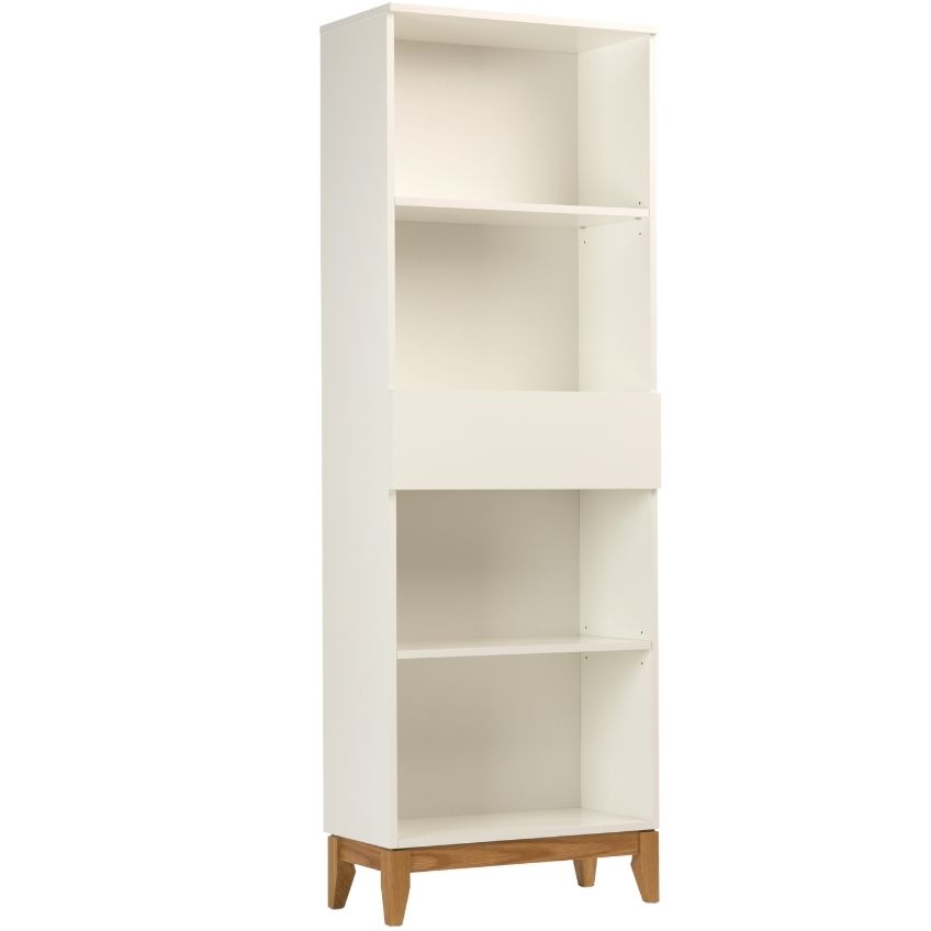 Bílá knihovna Woodman Blanco s dubovou podnoží 180 cm Woodman