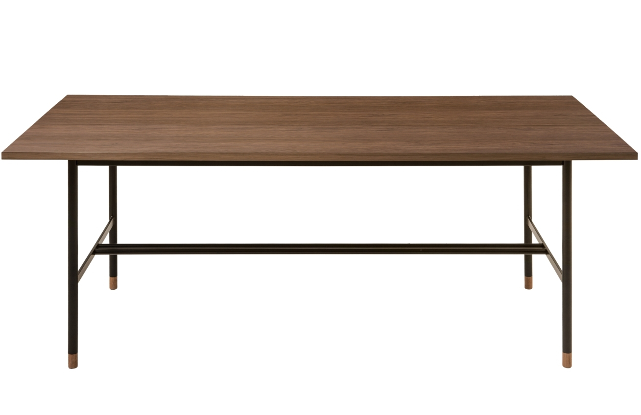 Ořechový jídelní stůl Woodman Jugend s kovovou podnoží 200 x 95 cm Woodman