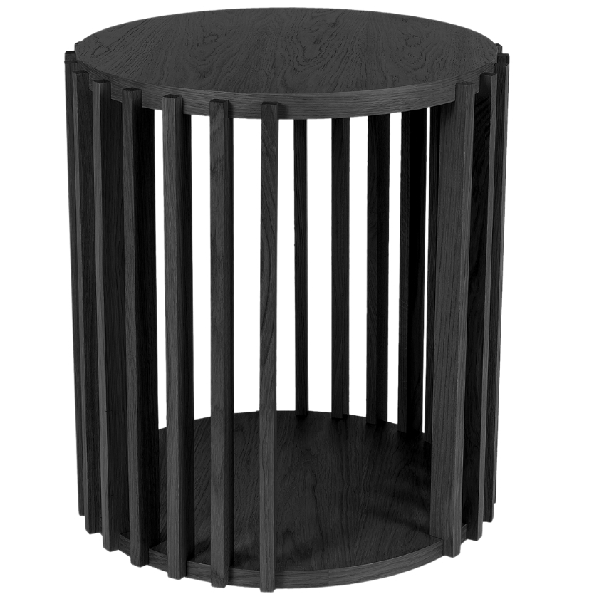 Černý dubový odkládací stolek Woodman Drum 53 cm Woodman