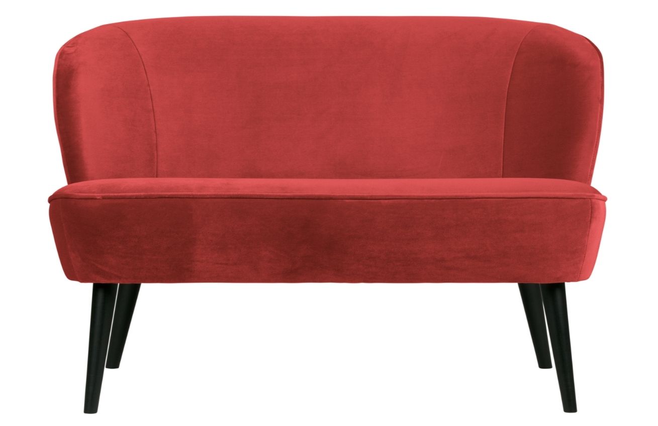 Hoorns Malinově červená sametová dvoumístná pohovka Norma 110 cm Hoorns