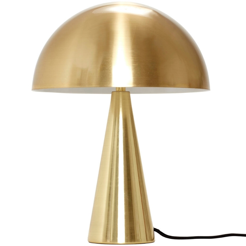 Zlatá kovová stolní lampa Hübsch Bunr 33 cm Hübsch