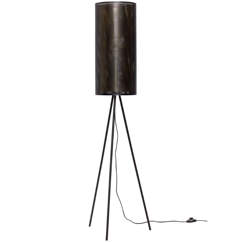 Černá kovová stojací lampa Hübsch Tubs 130 cm Hübsch