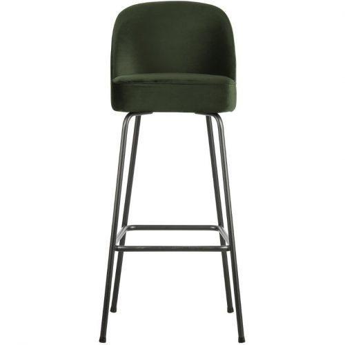 Hoorns Tmavě zelená sametová barová židle Tergi 79 cm Hoorns