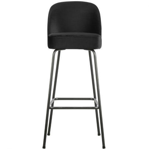 Hoorns Černá sametová barová židle Tergi 79 cm Hoorns