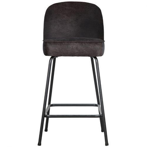Hoorns Černá kožená barová židle Tergi 65 cm Hoorns