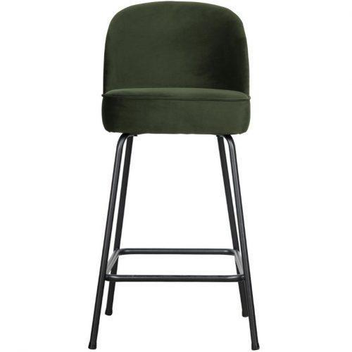 Hoorns Tmavě zelená sametová barová židle Tergi 65 cm Hoorns
