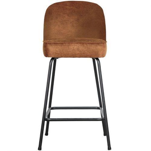 Hoorns Koňakově hnědá kožená barová židle Tergi 65 cm Hoorns