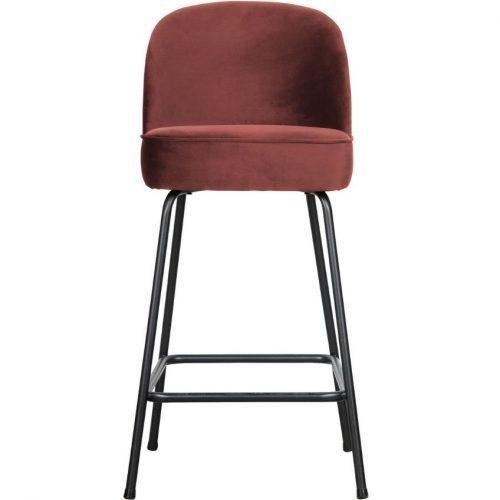 Hoorns Kaštanově hnědá sametová barová židle Tergi 65 cm Hoorns