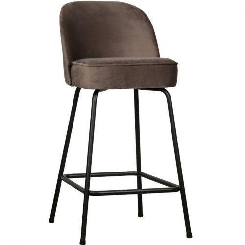 Hoorns Nugátově hnědá sametová barová židle Tergi 65 cm Hoorns