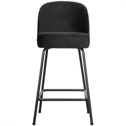 Hoorns Černá sametová barová židle Tergi 65 cm Hoorns