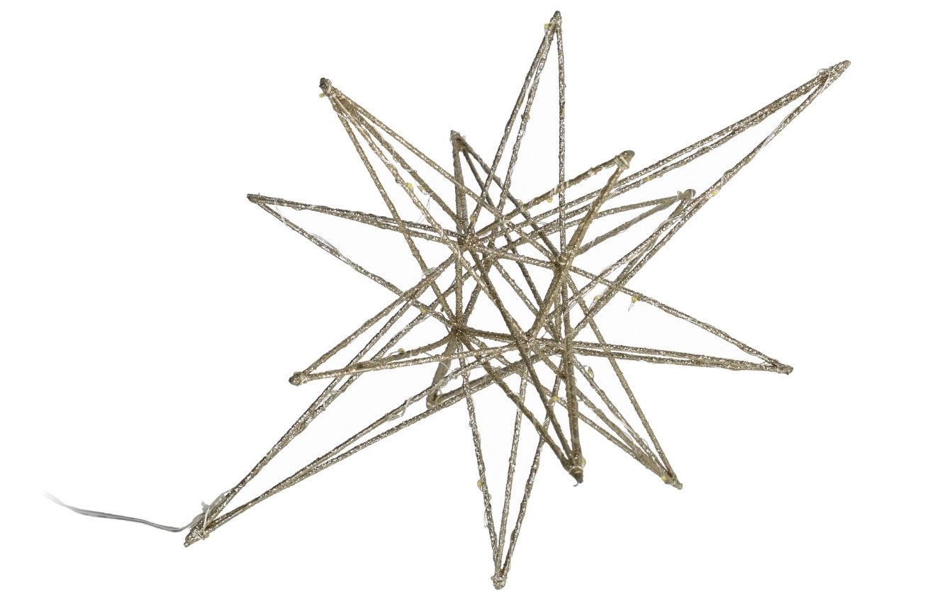 Velká zlatá vánoční světelná dekorace ve tvaru hvězdy LaForma Nicoletta LaForma