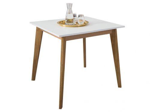 ARBYD Bílý dřevěný jídelní stůl Thia 85 x 85 cm ARBYD