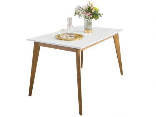 ARBYD Bílý dřevěný jídelní stůl Thia 140 x 80 cm ARBYD