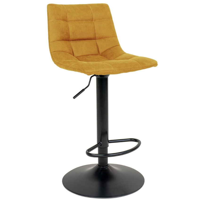 Nordic Living Žlutá sametová barová židle Nellie 63-83 cm Nordic Living