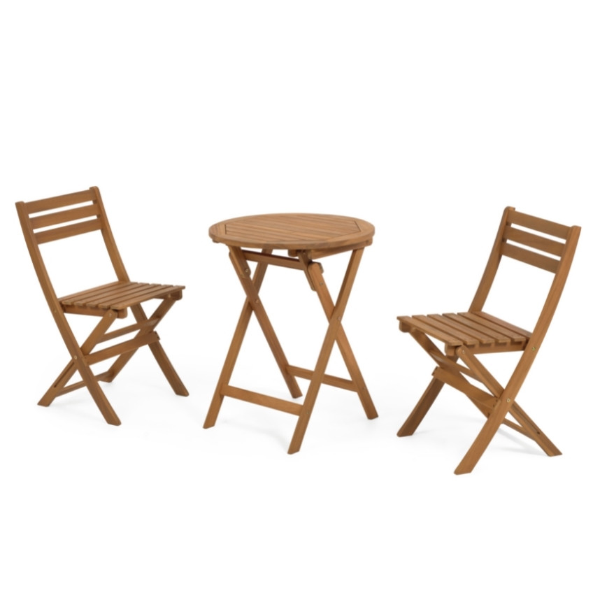 Zahradní set dvou dřevěných židlí a stolku LaForma Elisia LaForma