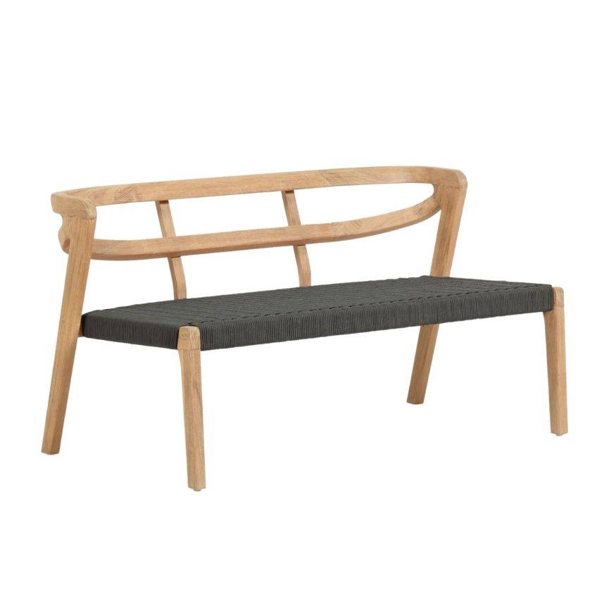 Zelená dřevěná lavice LaForma Ezilda s výpletem LaForma