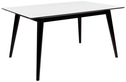 Nordic Living Bílý rozkládací jídelní stůl Halden 150/230 x 95 cm s černou podnoží Nordic Living