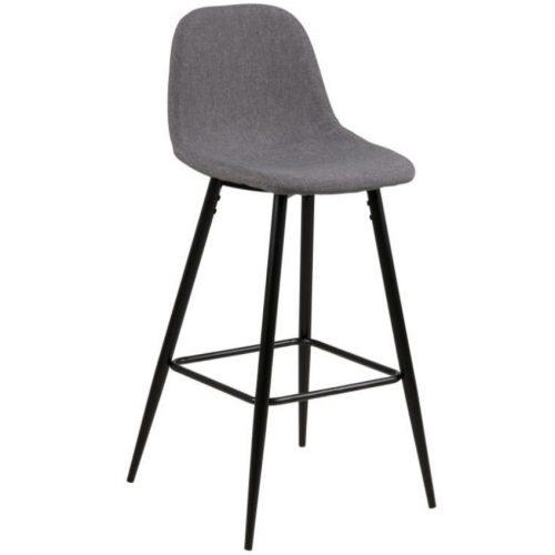 SCANDI Světle šedá látková barová židle Wanda 65 cm SCANDI