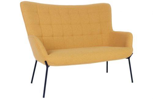 Nordic Living Žlutá látková dvoumístná pohovka Malone 128 cm Nordic Living