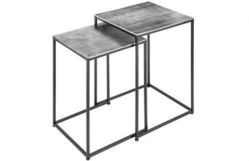 Moebel Living Set dvou stříbrných konferenčních stolků Nimue 40/35 x 40/35 cm Moebel Living
