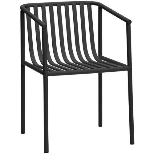 Černá kovová jídelní židle Hübsch Kiyan Hübsch