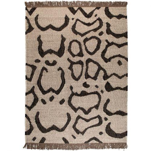 Béžový ručně tkaný vlněný koberec DUTCHBONE AYAAN 170 x 240 cm s africkým motivem Dutchbone