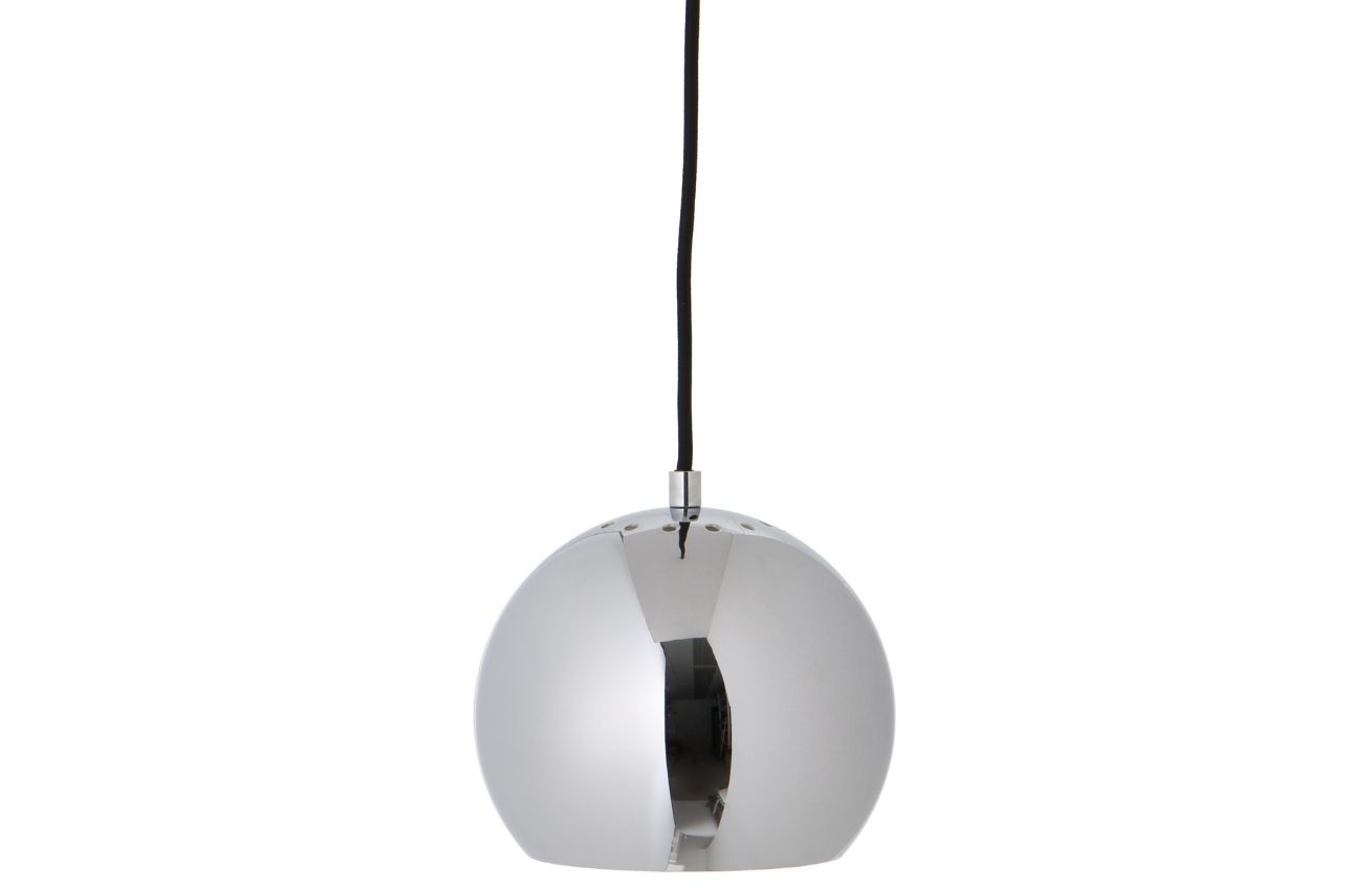 Chromové lesklé závěsné světlo Frandsen Ball 18 cm FRANDSEN